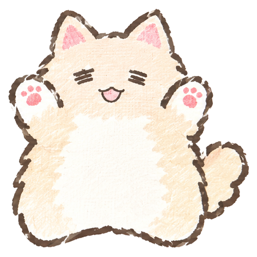 両手を上げて笑うベージュのポン